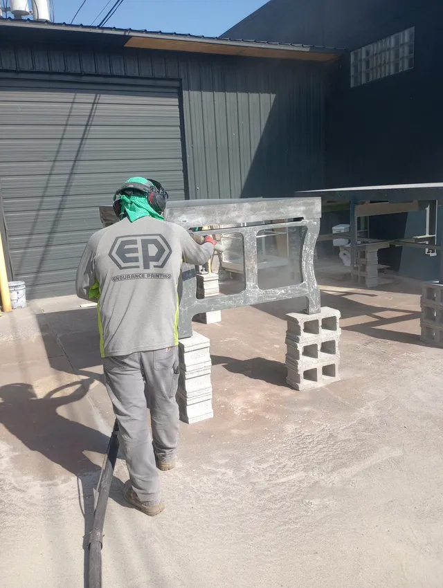 Ford Model A factory table — sandblasting detail