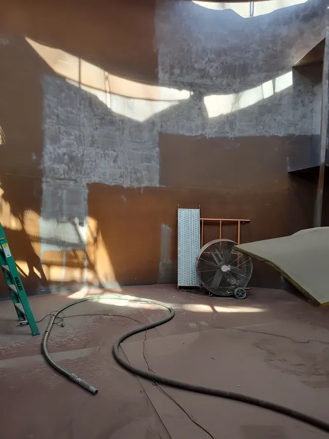 Blasting and Installing Tank Lining in Wastewater Tanks