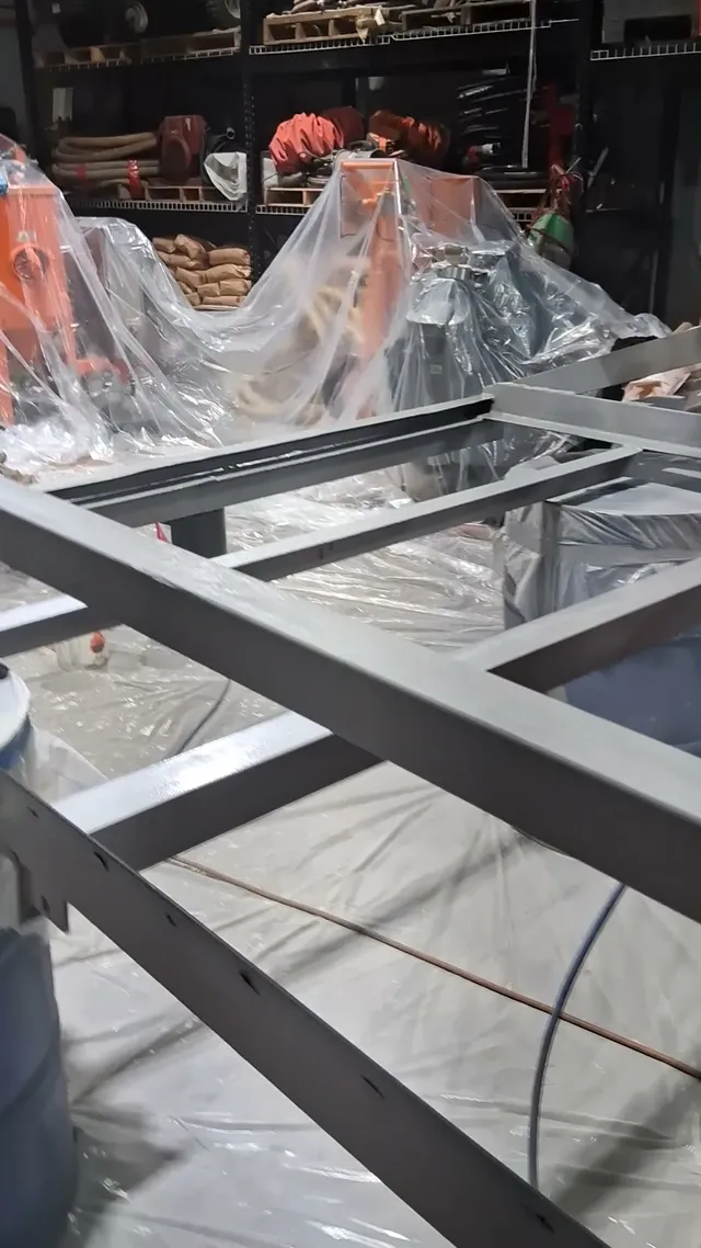 Mobile Blasting and Painting a Steel Trailer