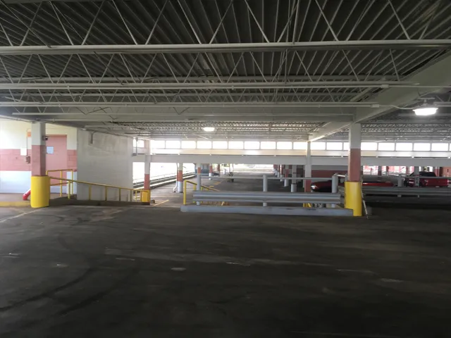 Parking garage blast and repaint — painted structural members