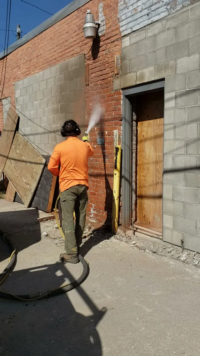 Vapor Blasting Historic Brick Exterior