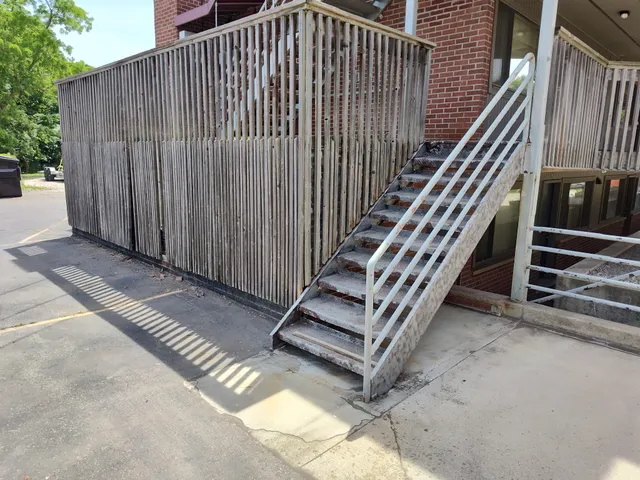 Exterior staircase before restoration