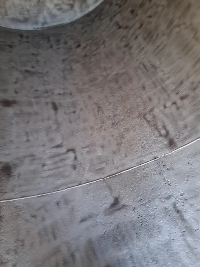 Clean blasted steel surface inside vacuum truck tank